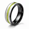 Anillos de moda europeos y americanos de venta caliente transfronteriza, anillos de pareja de esmalte bicolor cepillado, anillos de joyería de alta gama, venta al por mayor desde el fabricante