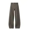 Pantalones Casuales de Pierna Ancha Rectos Sueltos de Corte A con Doble Pinza Estilo Old Money Limpio para Hombre en Primavera y Otoño