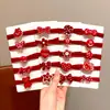 Cuerda para el pelo roja Ancora para niños Accesorios para el pelo de Año Nuevo Banda para el pelo Anillo para el pelo de alta elasticidad Cuerda para el pelo Tocado para niñas
