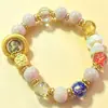 Atraer Riqueza y Buena SuerteZorro de Nueve Colas Porcelana Rosa Oro de Cinco Colores Lámina de Oro Anillo de Oro Pulsera de Cristal Vidrio Atraer Romance Pulsera de Mano Joyería de Mano