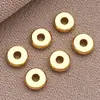 Cuentas sueltas de cobre chapado en oro de 18 quilates, separadores en forma de OVNI, cuentas redondas roscadas para pulsera y collar DIY hechos a mano, accesorios de joyería