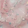 Bordado Computadorizado Novo Atacado Padrão Geométrico Bordado com Lantejoulas Acabamento Tecido de Moda Vestido Primavera e Verão Qipao