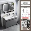 Conjunto de mueble de baño de pie con lavabo cerámico integrado, tocador de baño y lavabo