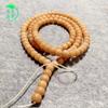 Pulsera de Raíz de Bodhi de Jade Blanco Natural Semilla de Bodhi Natilla Envejecido Cuentas de Cubo 108 Cuentas Budistas Rosario Juego de Texto Torcido a Mano