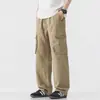 Ropa de Hombre Xintang Pantalones de trabajo retro americanos para hombre, pantalones casuales multibolsillos, pantalones rectos holgados de pierna ancha