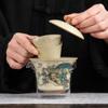 Año del Dragón Cerámica Horno Ru Juego de Té de Viaje Regalo de Empresa Bolsa Portátil Cafetera de Té para Exteriores Taza Rápida Taza para Beber Té