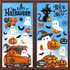 Acuarela Dibujos Animados Halloween Gato Negro Fantasma Adhesivo Estático para Ventana Calabaza Camión Araña Tienda Ventana Sin Adhesivo Vidrio
