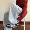 Pantalones de hombre con pierna curva, pants deportivos casuales grises de otoño, nuevo modelo 2026, pantalones anchos rectos holgados para hombre