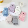 Luvas de Lã Tricotada Meio Dedo Ruiya para Mulheres, Outono e Inverno, para Trabalho, Escrita, Estilo Delicado, Quentes, Sem Dedos, Design com Dedos Divididos