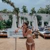 Bikini Triangular de Vacaciones Nuevo Japonés y Coreano Traje de Baño para Mujer Europeo y Americano Sexy Correa Fina para el Hombro de Tres Puntos con Cordones Europeo y Americano
