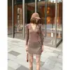 Camisa Básica Feminina Renda Decote V Pure Desire Menina Quente Outono Inverno Slim Fit Elegante Manga Longa