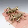 Figurinhas de Insetos em Latão Sólido, Grilos e Gafanhotos, Animais de Chá para Mesa Estilo Vintage, Artesanato Feito à Mão