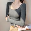 Yiwu Famoso en Internet Estilo Extranjero Deseo Puro Camiseta Interior de Manga Larga para Mujer Otoño e Invierno Top de Chica Dulce Combinable Camiseta Ajustada