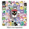 50 pegatinas Sanrio pintadas a mano de dibujos animados lindas perro Parchal papas pequeñas pegatinas decorativas de papelería para teléfono móvil pueden dejar pegamento