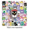 50 pegatinas Sanrio pintadas a mano caricatura linda melodía papelería funda de teléfono se puede pegar pegatinas de patata pequeña