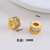 Anel de Corrida com Pérola Banhada a Ouro de Alta Retenção de Cor Espaçador de Turquesa Contas Vazadas Perfuradas Acessórios de Joias para Pulseira DIY