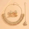 Nuevo conjunto de collar y pendientes de novia de estilo bohemio retro transfronterizo europeo y americano con un toque de alta gama
