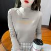 101 # Camiseta de Manga Larga para Mujer con Cuello Alto (Toma real) (100% Otro) (Aumentar 2Xl/3Xl)