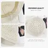 Sombrero de pescador de punto hueco de color sólido estilo japonés para mujer, sombrero de protección solar de ala ancha para primavera y verano, sombrero de ala para adelgazar la cara