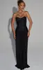 Vestido Sexy de Renda com Cadarço, Lantejoulas e Pedrarias, Estilo Novo Europeu e Americano 2025, Lenço Elegante, Corpete Tomara que Caia, Vestido Bodycon