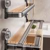 Toallero con ventosa para inodoro, estante de almacenamiento sin perforaciones, colgante de pared, barra individual, estante de almacenamiento para toallas de baño para baño e inodoro, barra para colgar