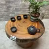Mesa de Té de Madera de Alcanfor Talla de Raíz Madera Maciza Mesa de Café Pequeña Estilo Shaji B&B Sala de Estar Ventana Saliente Tatami Mesa Pequeña