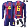 2526 Camiseta de Local de Manga Larga del Barcelona 10 Yamal 9 Lewandowski 8 Pedri 14 Rashford Traje Uniforme de Fútbol