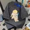 Camiseta de Manga Corta Oversize Tie-Dye de Algodón Puro Pesado para Hombre y Mujer, Verano Ajuste Holgado, Adelgazante Cuello Redondo, Top Premium para Pareja