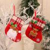 Natal com sino de flanela vermelha Meia de Natal tamanho pequeno Papai Noel Meia de Natal Decorações de Natal