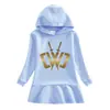 Chad Wild Clay Sudadera con Capucha Vestido para Niños Primavera y Otoño Niña Bebé Algodón Elegante Falda de Moda