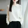 Tejido de Lana Fina con Hombros Calados de Ganchillo Versátil para Mujer Primavera y Otoño Simple y Elegante Calados de Ganchillo