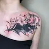 Tatuagem Adesiva Diablo Feminina À Prova D'água Duradoura Europeia e Americana Violência Lori ins Desenho Animado Fofo Flor Braço Não Refletivo Anti-Han