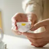 Taza de Té de Cerámica Arita Pintada a Mano con Flores Completas Juego de Té Kung Fu Taza de Té Pequeña para el Hogar Taza Individual de Porcelana Blanca Barro de Jade