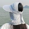 Sombrero de sol para exteriores al por mayor con orejas colgantes, sombrero de sol todo en uno, sombrero de ala ancha para mujer para montar en coche eléctrico