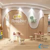 Papel de parede de fundo de recepção de aula de treinamento para educação infantil, modelo de arco 3D, aula de apresentação, instituição de treinamento em educação infantil, papel de parede