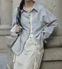 Camisa de rayas holgada de manga larga para mujer en stock, chaqueta tipo camisa estilo coreano, nueva blusa para primavera y otoño 2026