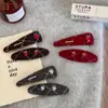 Pinza para el Cabello de Lana a Cuadros de Estilo Coreano para Otoño e Invierno con Tema de Frutas, Pinza para el Flequillo, Pasador para Cabello Suelto, Elegante y Versátil Accesorio para el Cabello de Año Nuevo, Pinza Lateral
