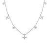 Colar com Pingente de Flor com Franjas Inlaid de Zircônia Cúbica Geométrica Fashionável Corrente para Clavícula com Zircônia Inlaid de Cobre