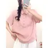 Camisa Sencilla de Estilo Coreano de Alta Gama para Mujer de Tencel 26 Verano Nueva Llegada Moda Casual de Alta Gama Top con Diseño de Doble Bolsillo