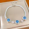 Pulseira Redonda Assimétrica de Zircônia Super Brilhante Luxo Leve Moda de Alta Qualidade Exquisite Design de Anel de Mão Joia de Mão de Nicho para Mulheres