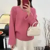 Suéter interior cálido holgado perezoso adelgazante para mujer diseño de otoño e invierno sentido de diseño nicho estilo occidental reductor de edad top de lana