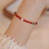 Pulseira de Ágata Vermelha Changan Happy Natural Feminina Nova Chinesa Guoxue Empilhada Jade Pulseira de Ano Novo Explosões Atacado