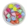 Cuentas de Acrílico Transparente con Perlas de 17 mm Color Melocotón Corazón Amor Convexo Pulsera de Perlas a Granel Accesorios DIY