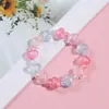 Pulsera para Estudiante de Niña Linda y Suave que Brilla en la Oscuridad, Joyería de Mano Transparente de Estrella de Cinco Puntas de Colores, Pulsera de Abalorios Hecha a Mano, Pequeños Accesorios
