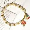 Pulseras de Cuentas Transfronterizas Europeas y Americanas Más Vendidas, Fruta, Cereza, Fresa, Amor, Insecto, Pulseras de Perla Chapadas en Oro, Accesorios para la Mano