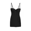 Vestido Camisola Acolchoado Estilo Europeu e Americano Garota Picante 2026 Primavera/Verão Novo Bodycon Curto de Cintura Marcada para Mulheres