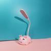 Lâmpada de mesa LED de vaca fofa Niu Tai, animal de estimação fofo de desenho animado, luz noturna recarregável por USB, pequena lâmpada de mesa para estudo e leitura de estudante