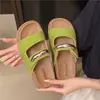 Sandalias Decorativas con Hebilla Metálica para Mujer Verano 2025 Nueva Moda Estilo Coreano Ins Casual Zapatillas de Mujer al Por Mayor