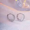 Nuevos Pendientes de Aro Completos de Circonita Super Brillante para Mujer Pendientes Versátiles de Gama Alta Estilo Ins Lujo Accesible Pendientes de Diseño de Nicho