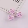 Flores Estéreo Flor Rosa Resina Acrílico Coloridas Banhadas a UV Contas Soltas DIY Feito à Mão Corrente para Celular Acessórios de Joias